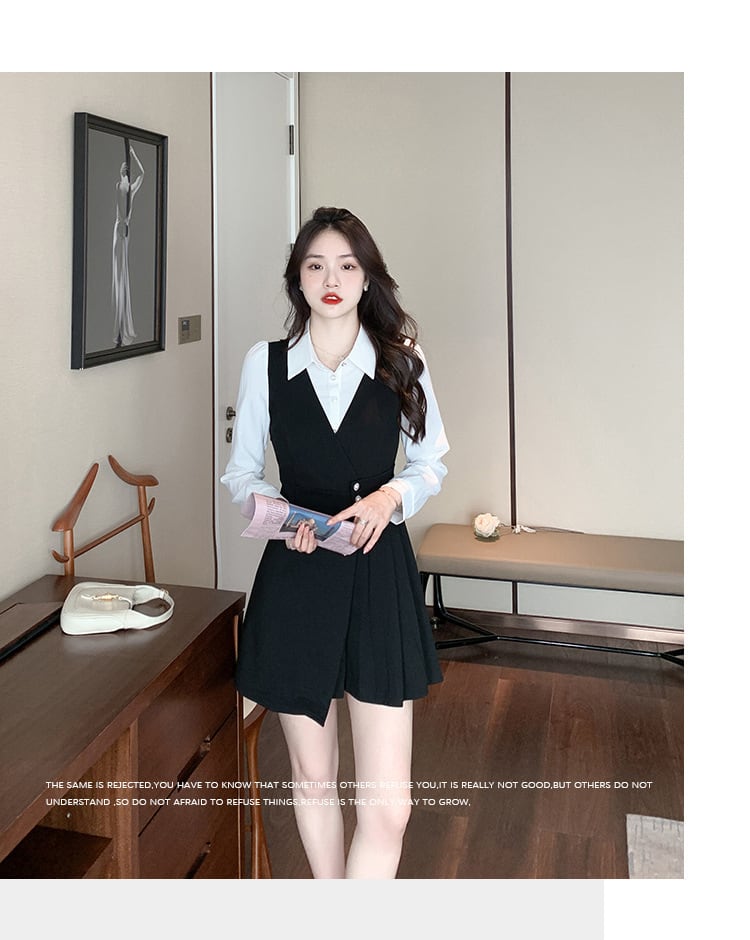 【dress】大人らしい ファッション切り替えワンピース　M17262