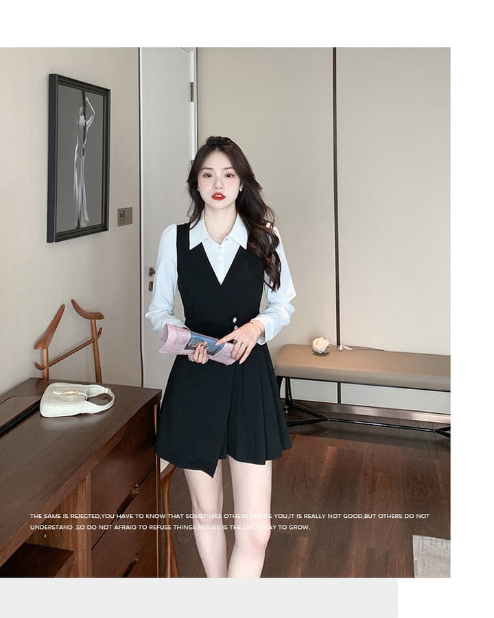 【dress】大人らしい ファッション切り替えワンピース　M17262
