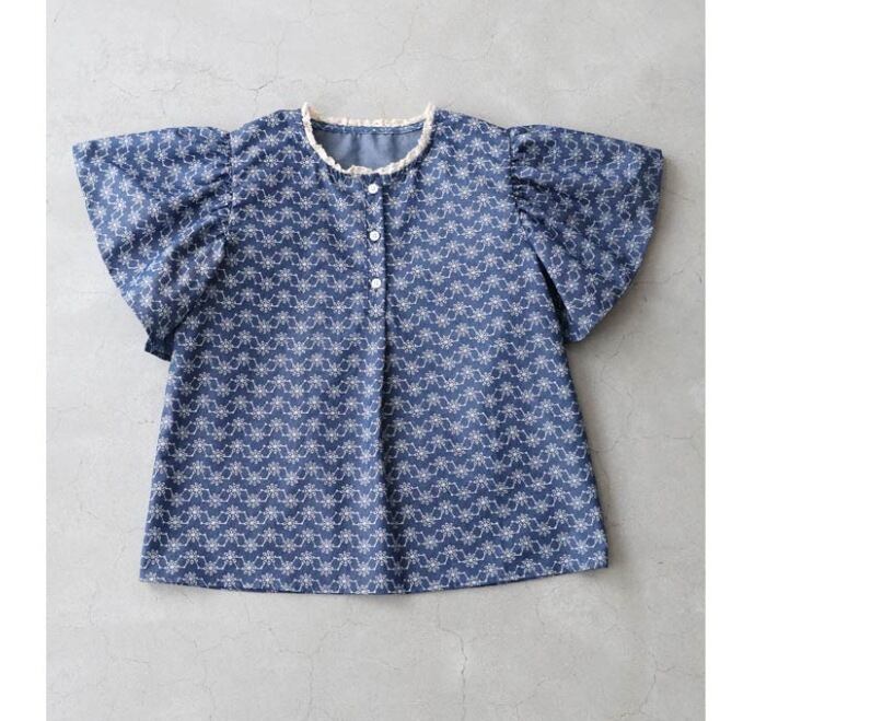 【tops】デニムプリントトップス　M30192