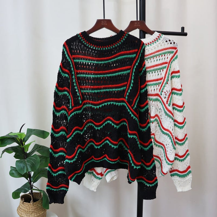 【tops】カットワークニットセーター　M25495