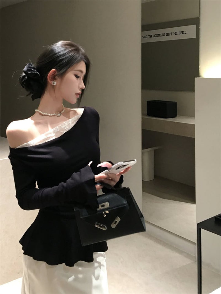 【tops】レースドッキングフリルトップス　M28869