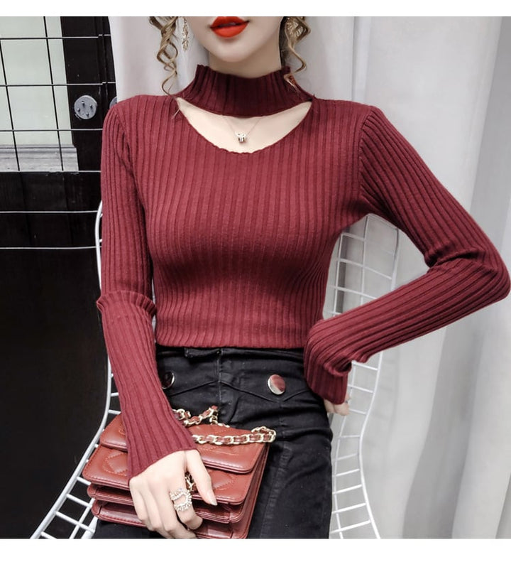 【tops】カットワークニットトップス　M27003