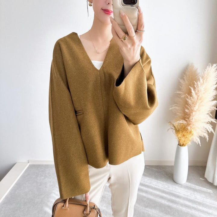 【outer】Vネックショートコート　M27290