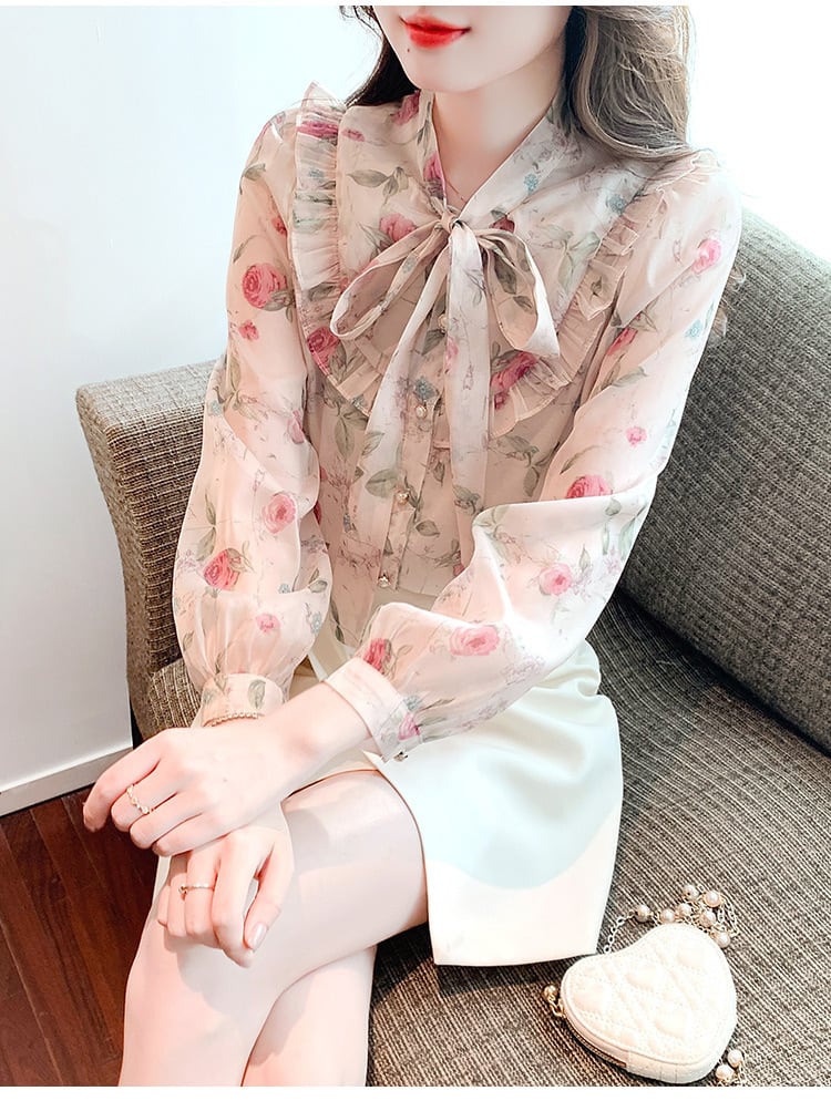 【tops】柔らかくて優しい印象スウィートシャツトップス　M17390