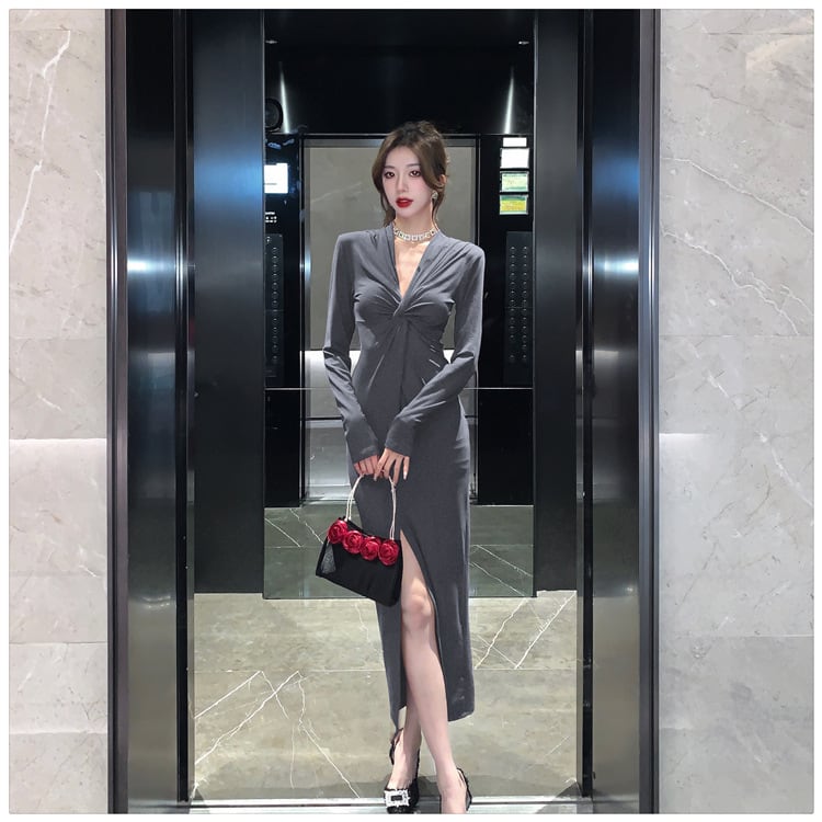 【dress】レディースファッションデートワンピース着瘦せ　M17647