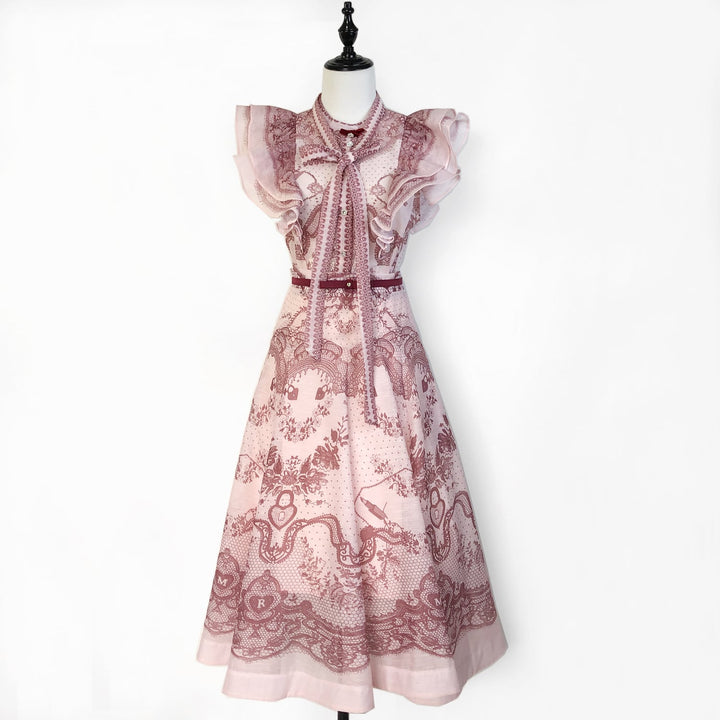 【set】フリルブラウス×ロングスカートセット     N3073