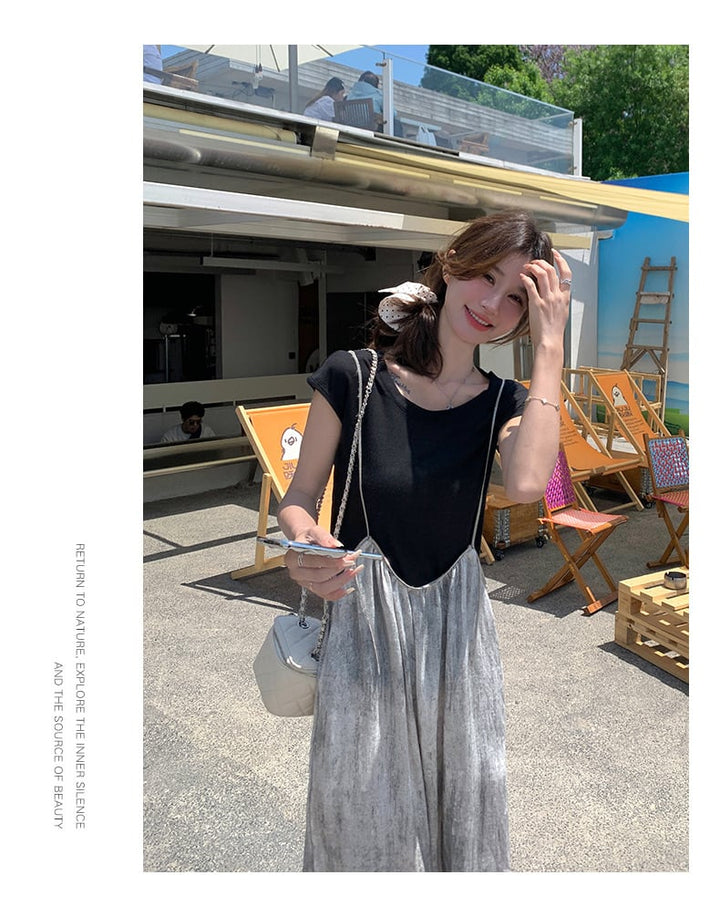【set】Tシャツ×ワイドパンツセット　M24384