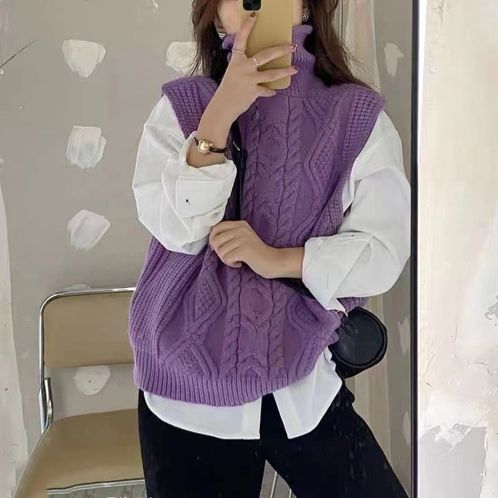 【tops】ハイネックニットプルオーバー　M18399