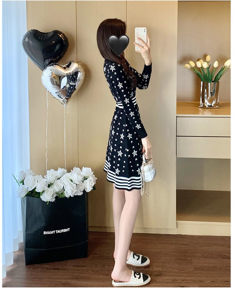 【dress】ジャカードニットワンピース　M28361