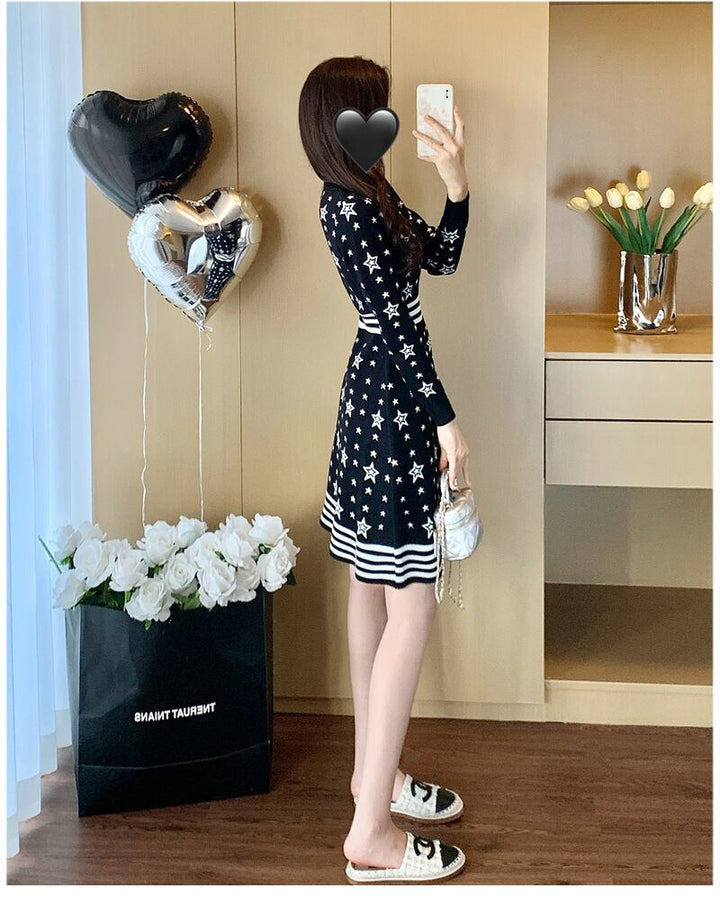 【dress】ジャカードニットワンピース　M28361