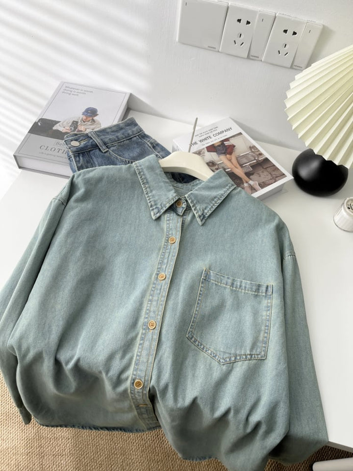 【tops】デニムシャツ　M29930