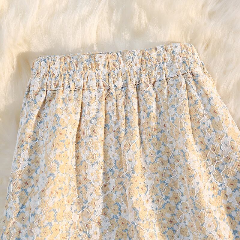 【bottoms】スリット花柄スカート　M30137