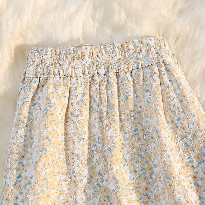 【bottoms】スリット花柄スカート　M30137