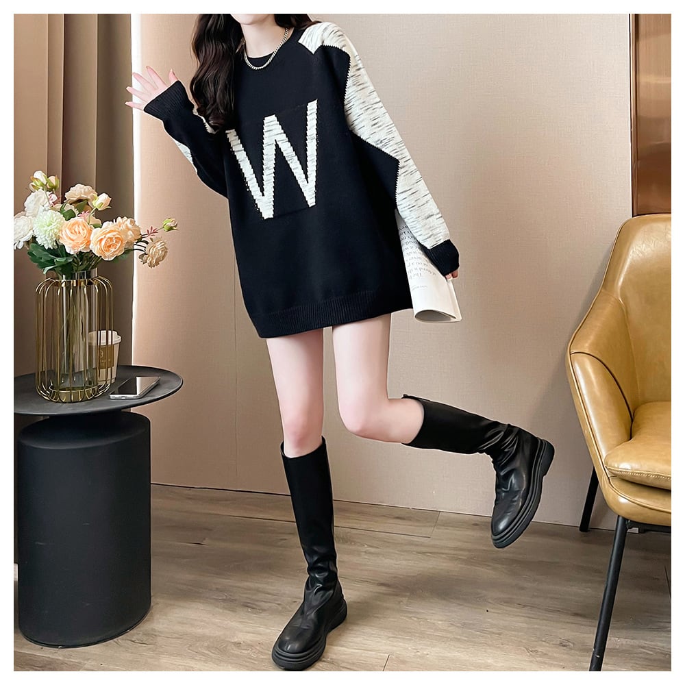 【tops】ジャカードニットセーター　M26572