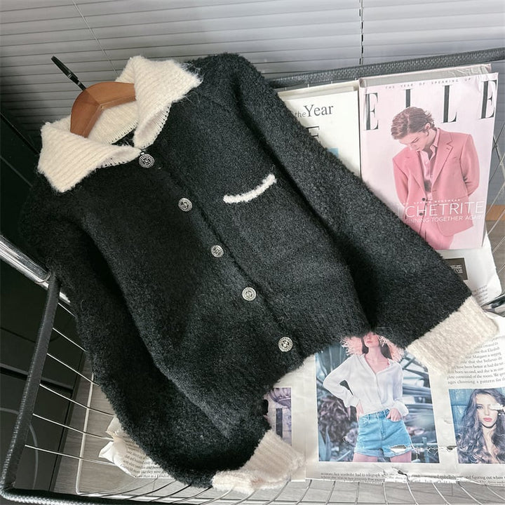 【outer】配色ニットカーデ　M26691
