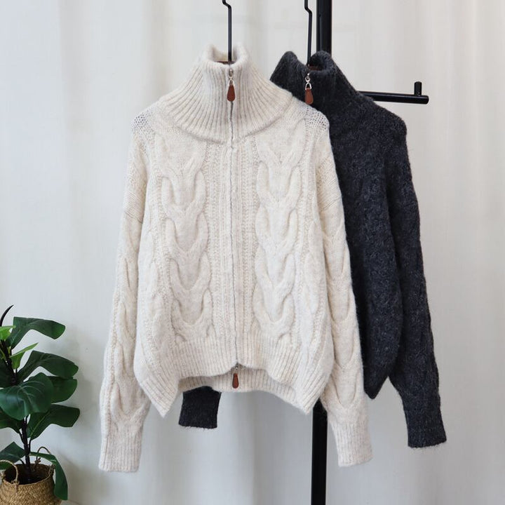 【outer】ファスナーニットカーデ　M27293