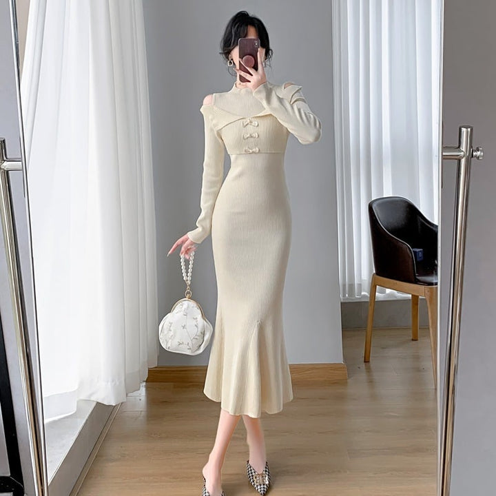 【dress】マーメイドニットワンピース　M26175