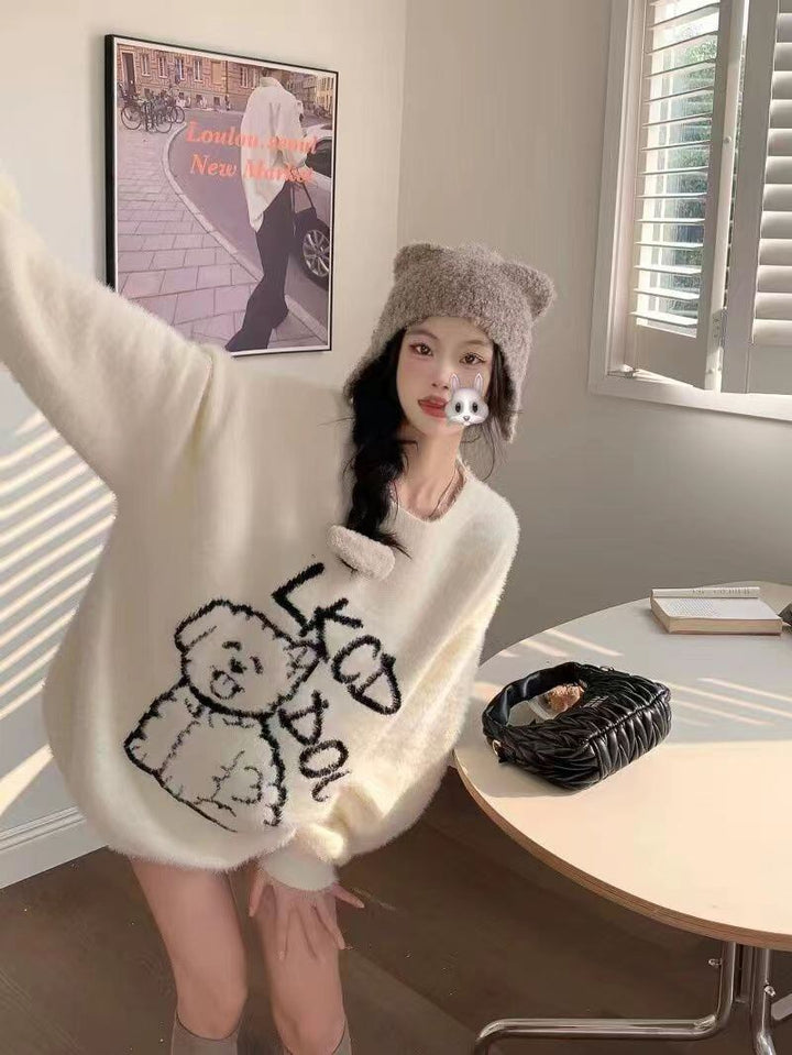 【tops】クルーネックニットセーター　M18593