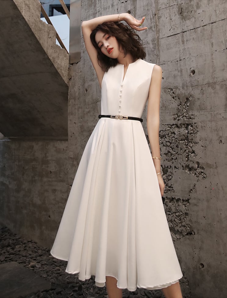 【dress】ノースリーブAラインロングフレアワンピース Q8438