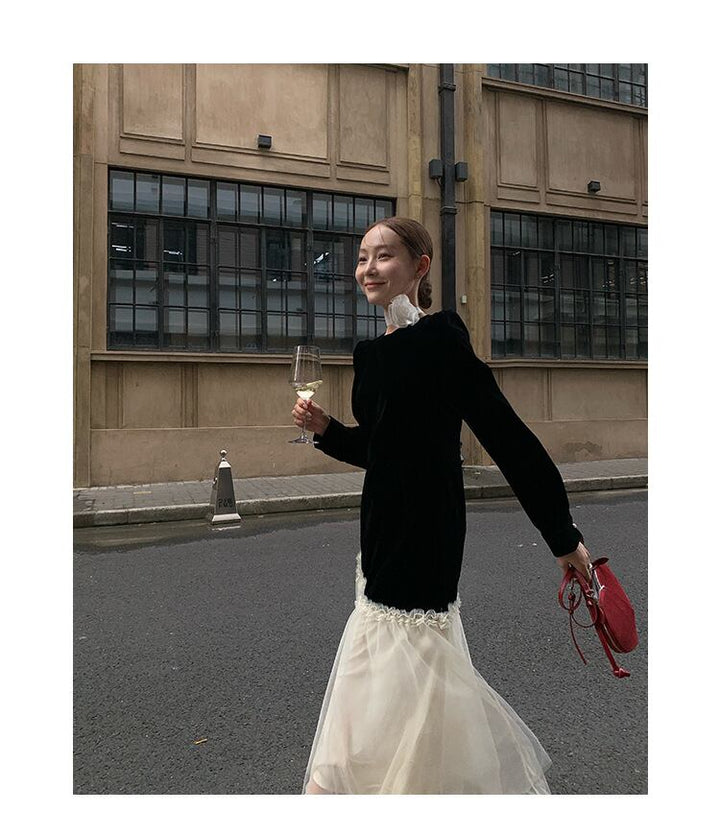 【dress】チュールドッキングワンピース　M26460