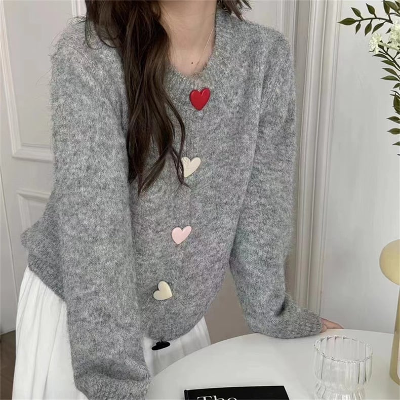【outer】ボタンデザインニットカーデ　M26740