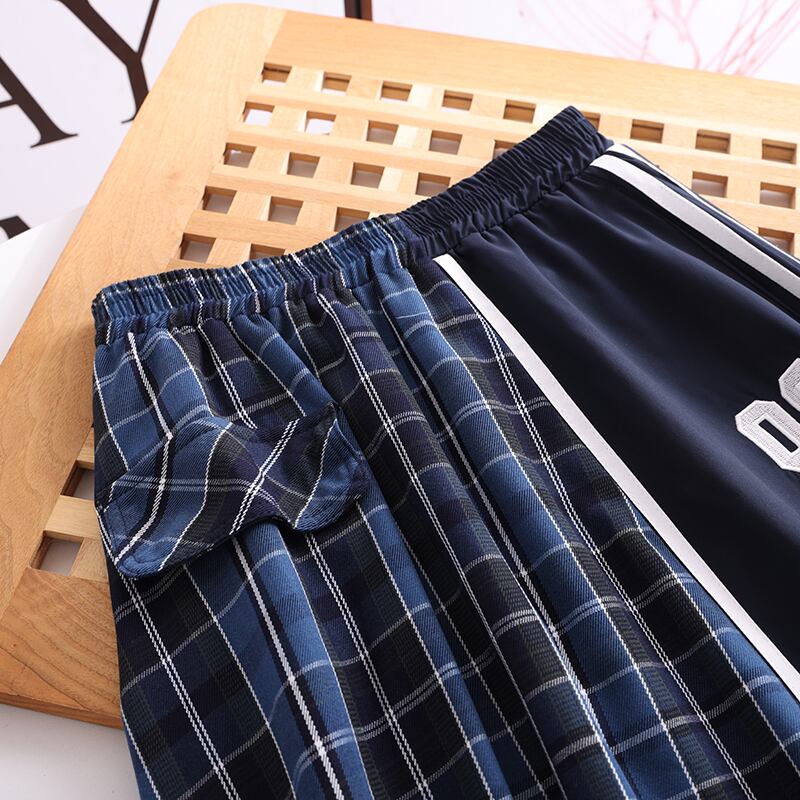 【bottoms】レースチェック柄切り替えスカート　M30259