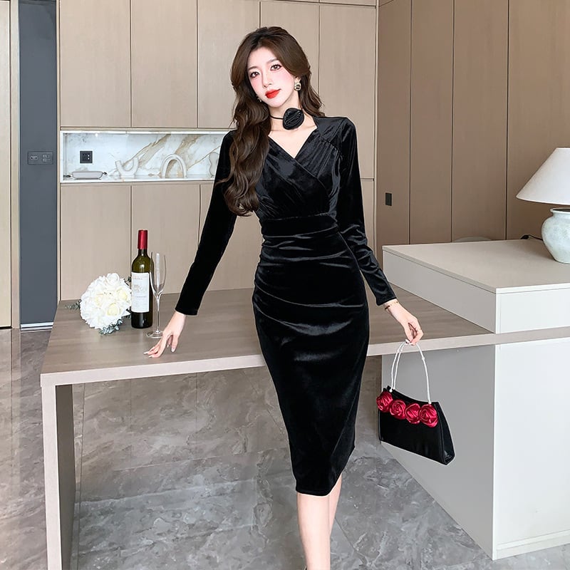 【dress】ベルベットデートワンピース　M18271