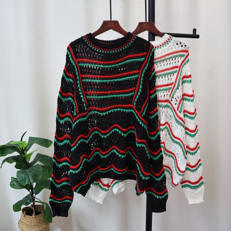 【tops】カットワークニットセーター　M26707