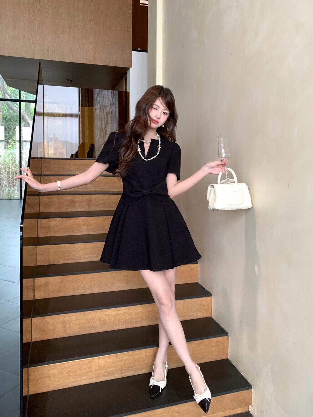 【dress】リボンミニワンピース　N3591
