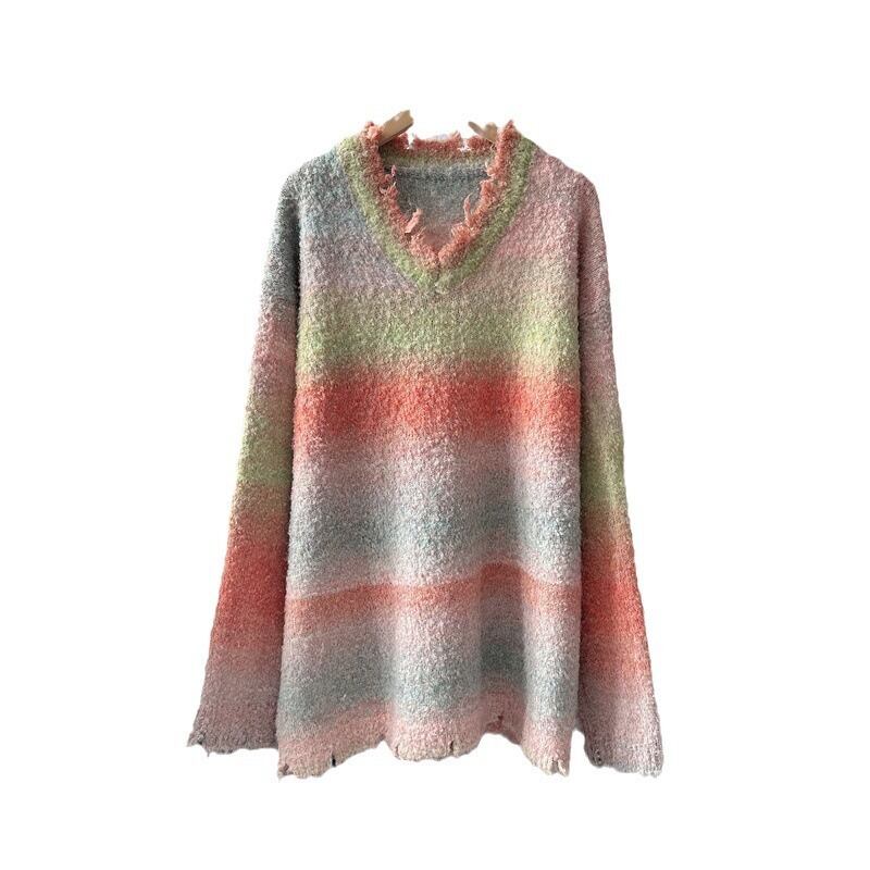 【tops】グラデーションニットセーター　M18511
