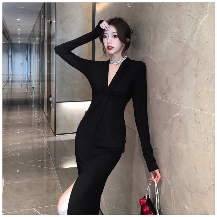 【dress】レディースファッションデートワンピース着瘦せ　M17647