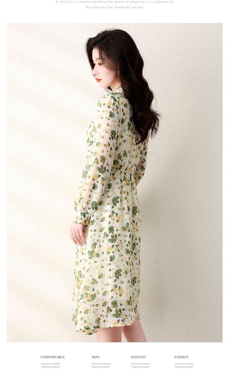 【dress】大人らしい スウィート花柄ワンピース着瘦せ　M17384