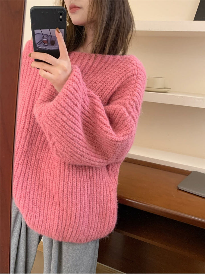 【tops】クルーネックニットセーター　M18988
