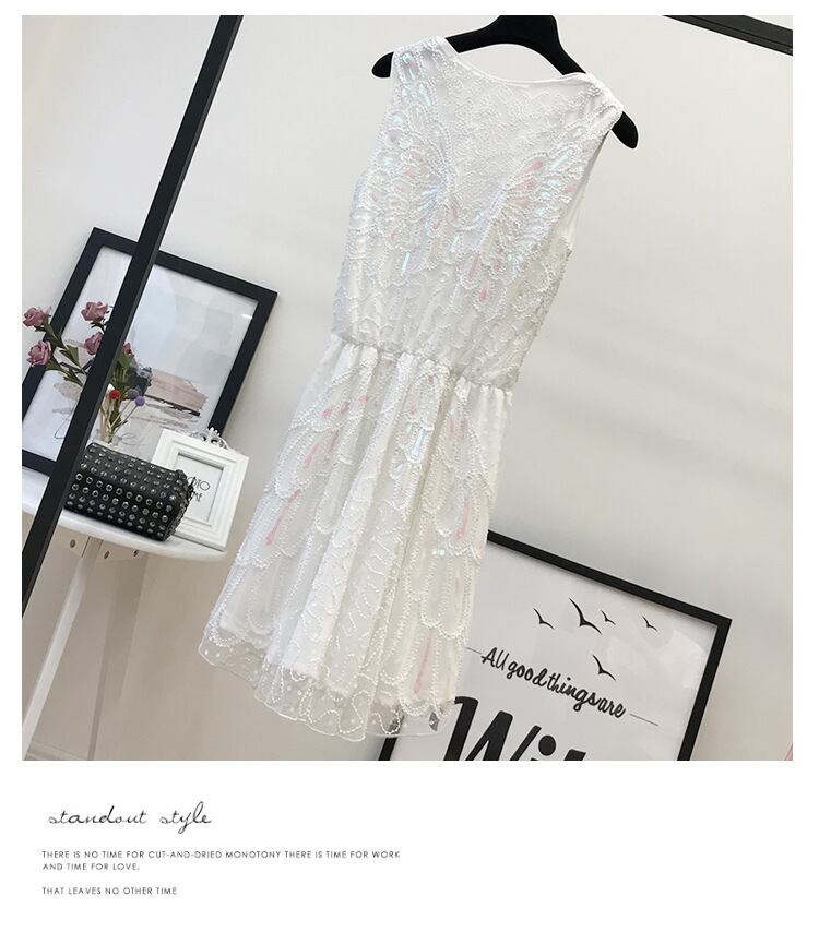 【dress】ノースリーブスパンコールワンピース　M30142