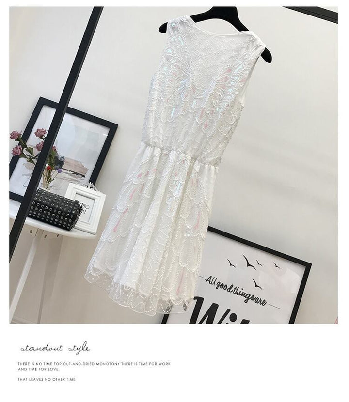 【dress】ノースリーブスパンコールワンピース　M30142