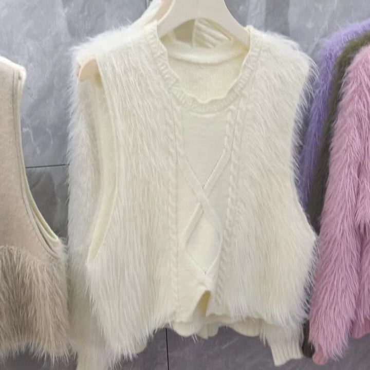 【tops】ノースリーブニットプルオーバー　M17682