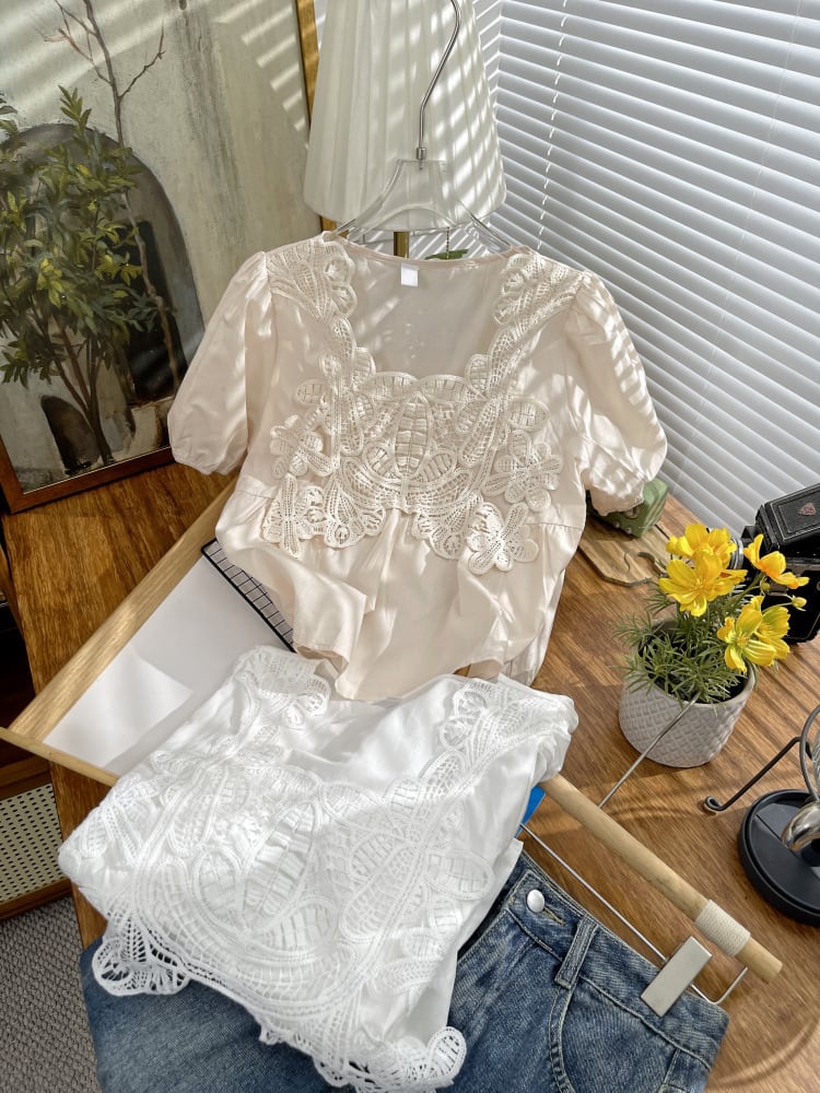 【tops】レースシャツトップス　M22611