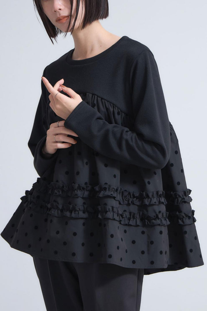 【tops】ドット柄プルオーバー　M28043