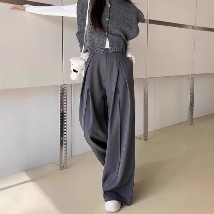 【bottoms】ハイウエストワイドパンツ　M29786