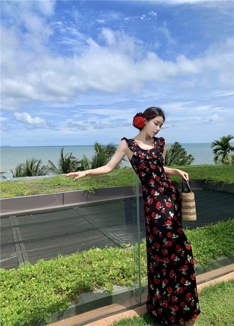 【dress】花柄キャミワンピース　M24710