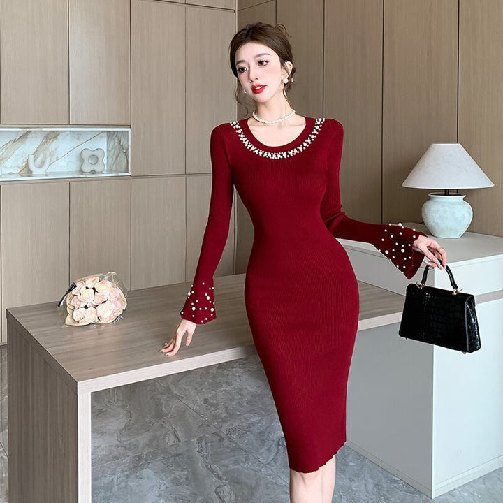 【dress】パールニットワンピース　M27070