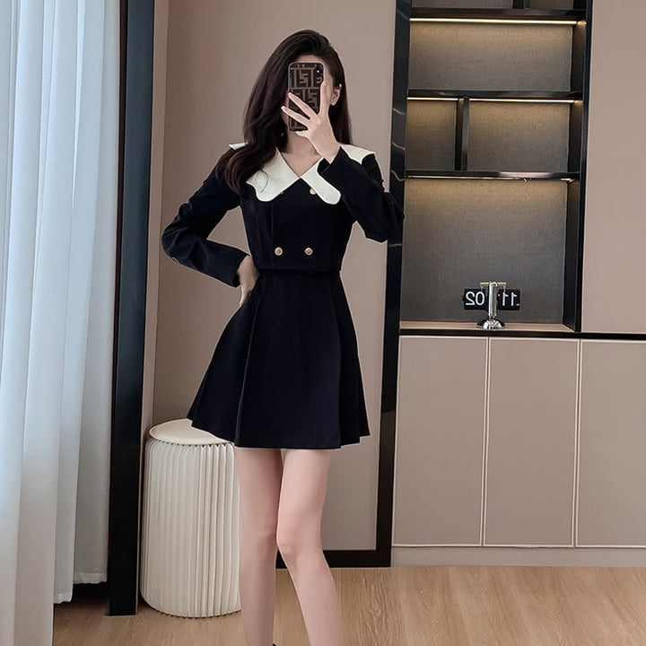 【dress】人気を独占中 エレガント切り替えワンピース　M17292