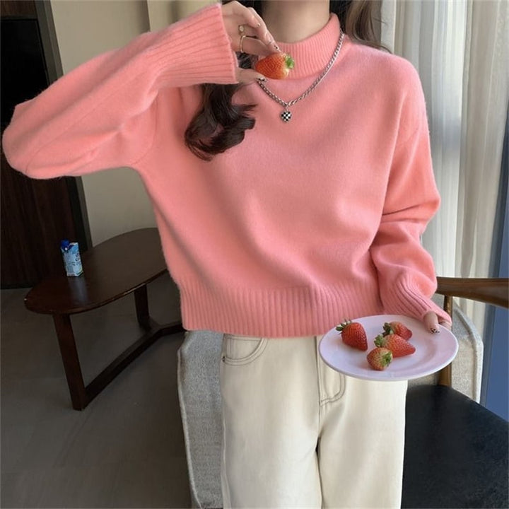 【tops】無地ニットセーター　M26441