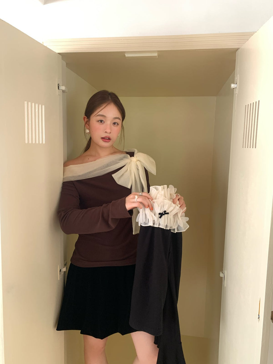 【tops】リボン付きトップス　M27011