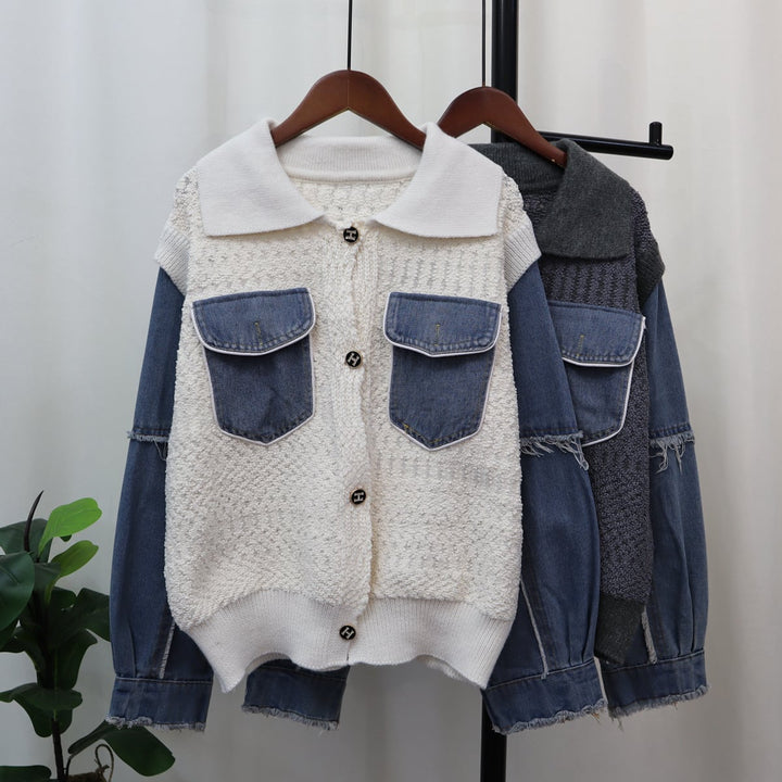 【outer】フラップポケットニットカーデ　M18290