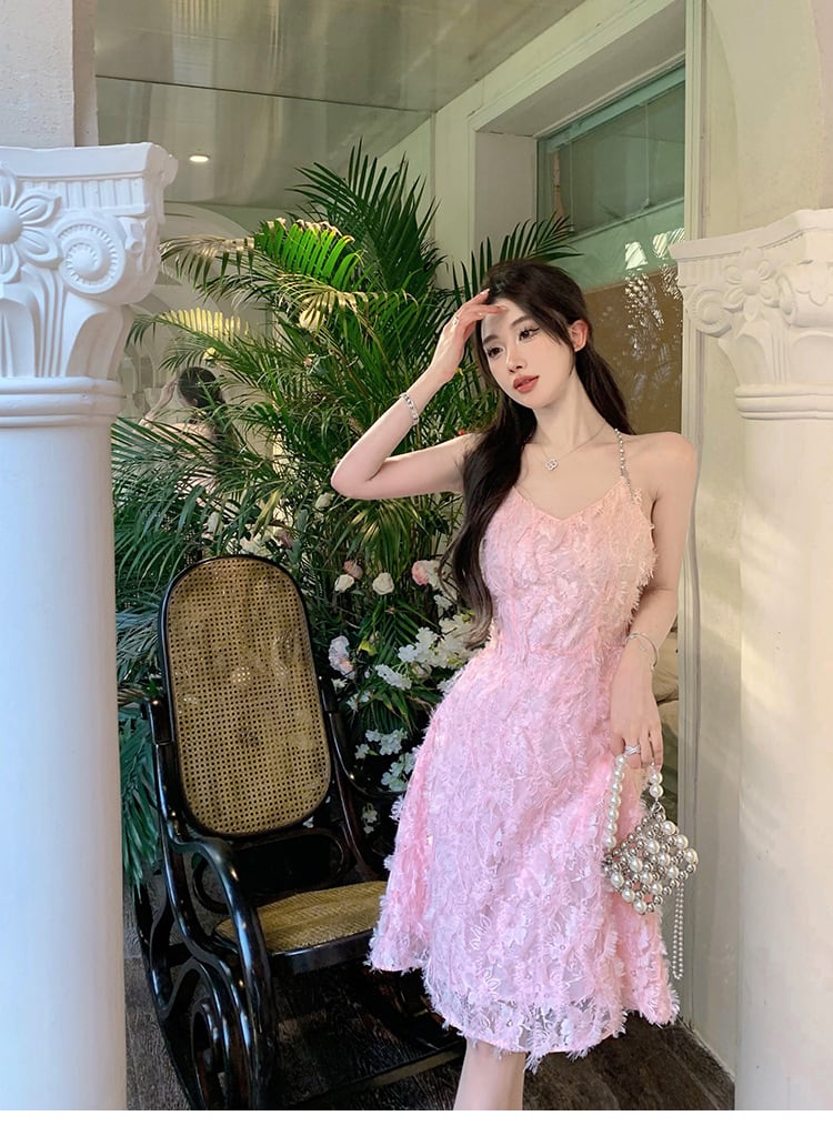 【dress】細身効果抜群♪スウィートキャミワンピース　M16927