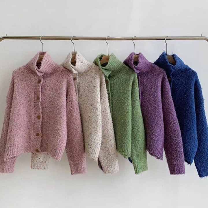 【outer】スタンドネックニットカーデ　M28753