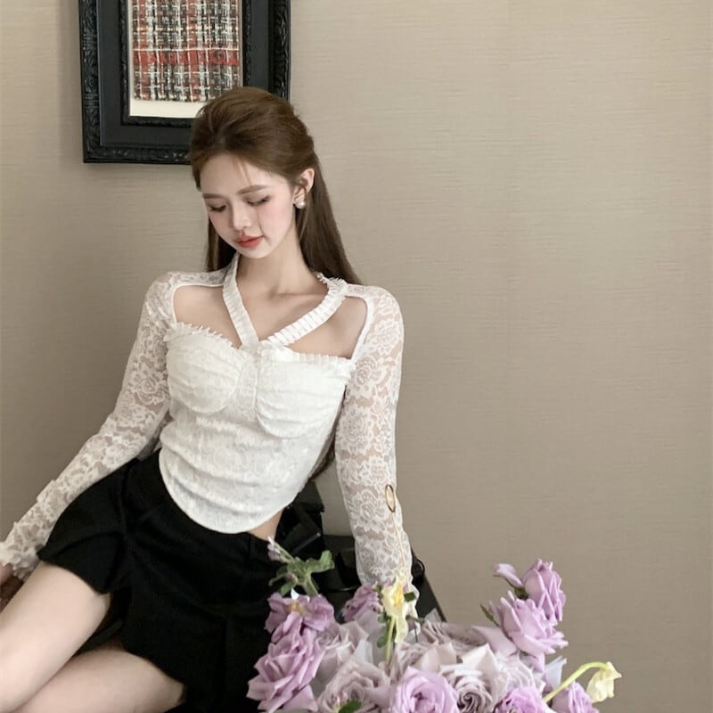 【tops】カットワークレーストップス　M29336