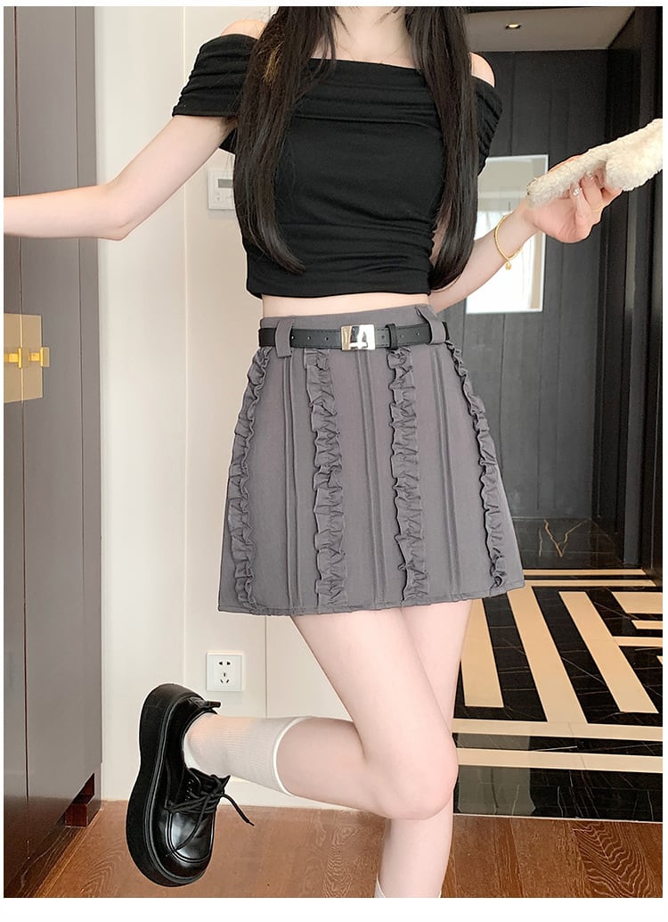 【bottoms】ハイウエストスカート　M29376