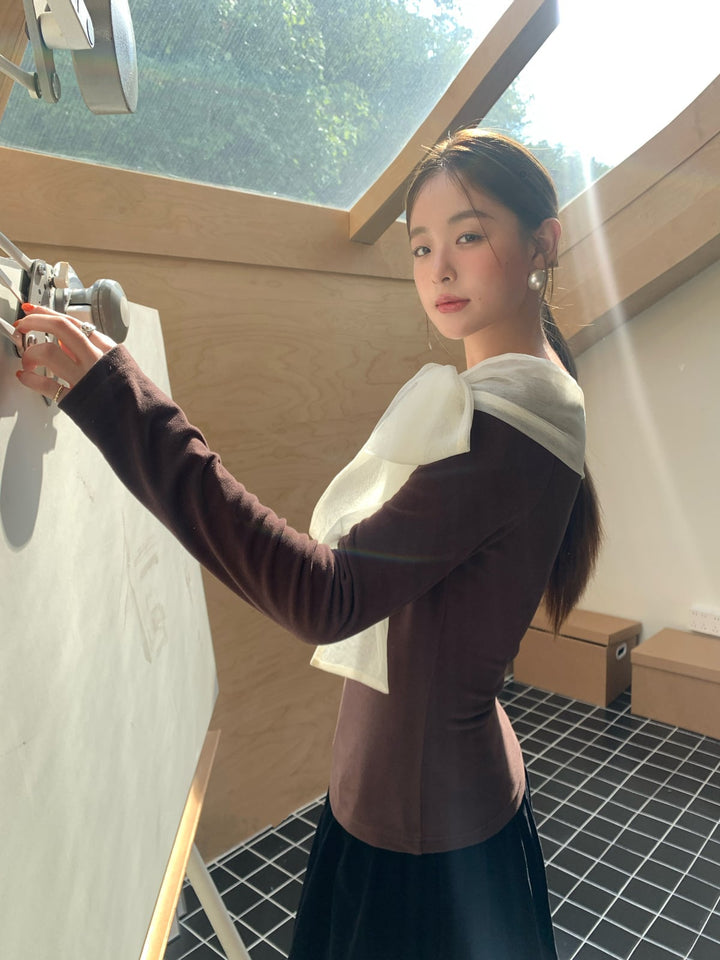 【tops】リボン付きトップス　M27011